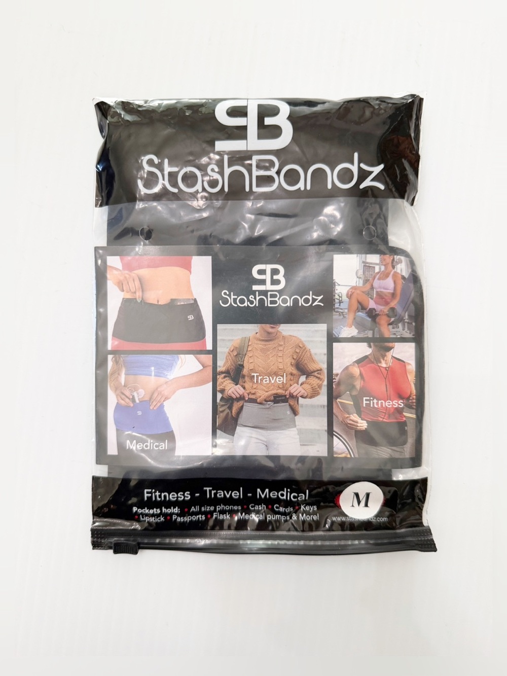 Stashbandz Sports Running Travel Belt Waist Pack - M